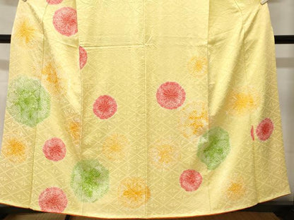 平和屋着物■訪問着　絞り　舞花文　正絹　逸品　CABJ3559ev