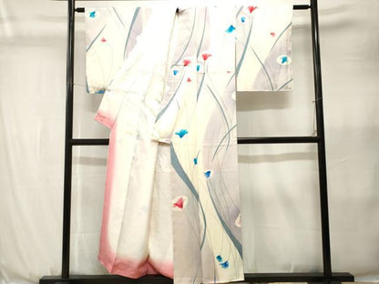 平和屋着物■上質な小紋　枝花文　暈し染め　正絹　逸品　CABJ3565ev