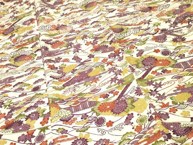 平和屋着物■上質な小紋　風景文　正絹　逸品　CABJ3566ev