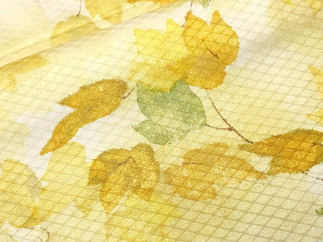 平和屋着物■上質な小紋　蔦の葉文　暈し染め　正絹　逸品　CABJ3568ev