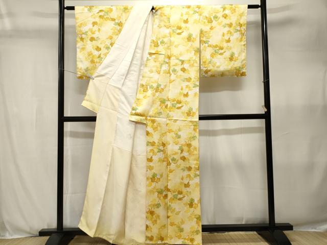 平和屋着物■上質な小紋　蔦の葉文　暈し染め　正絹　逸品　CABJ3568ev