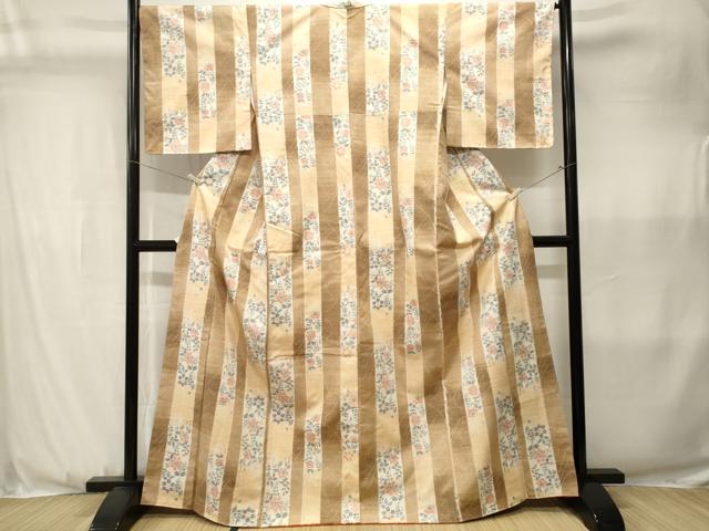 平和屋着物■上質な紬　古渡華更紗　反端付き　正絹　逸品　CABJ3569ev