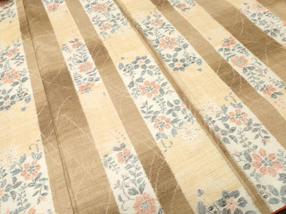 平和屋着物■上質な紬　古渡華更紗　反端付き　正絹　逸品　CABJ3569ev