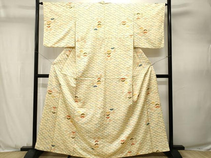 平和屋着物■小紋　扇面溢れ松葉花文　洗える着物　CABJ3572ev