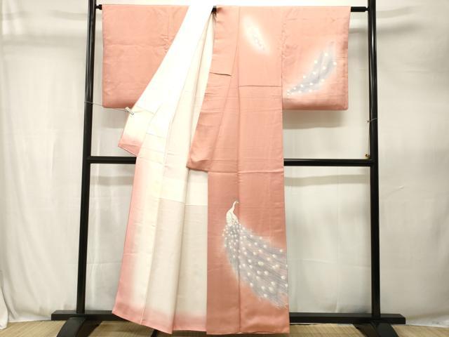 平和屋着物■訪問着　孔雀文　暈し染め　金彩　正絹　逸品　CABJ3574ev