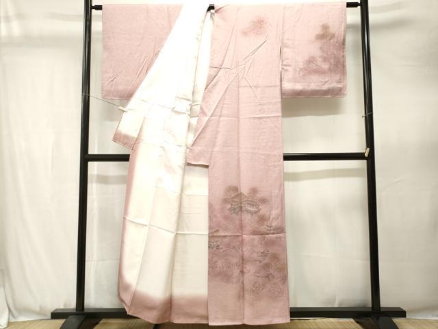 平和屋着物■訪問着　風景文　暈し染め　金彩　正絹　逸品　CABJ3579ev