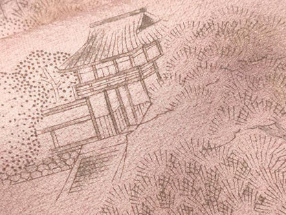 平和屋着物■訪問着　風景文　暈し染め　金彩　正絹　逸品　CABJ3579ev