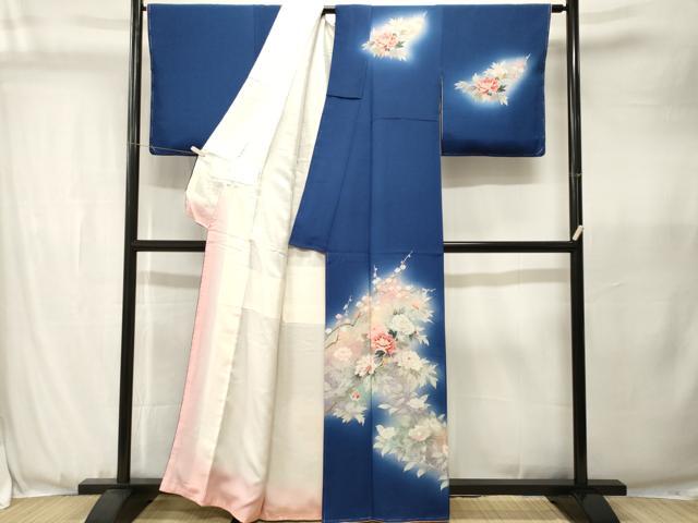 平和屋着物■訪問着　枝花文　暈し染め　金銀彩　正絹　逸品　CABJ3582ev
