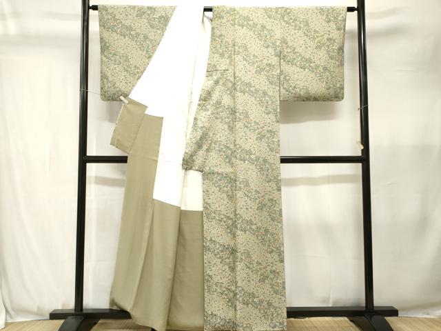 平和屋着物■上質な小紋　更紗草花文　正絹　逸品　CABJ3586ev