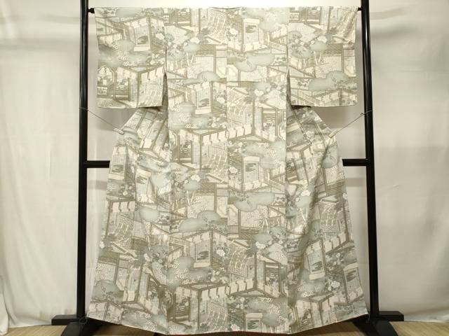 平和屋着物■上質な小紋　風景文　正絹　逸品　CABJ3587ev