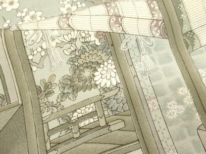 平和屋着物■上質な小紋　風景文　正絹　逸品　CABJ3587ev