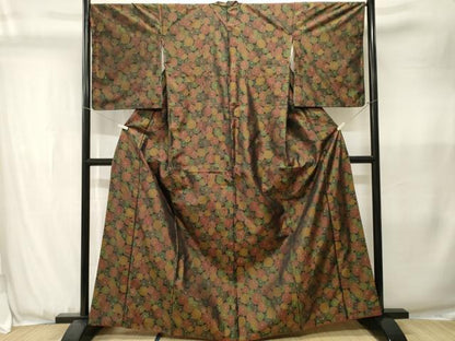 平和屋着物■本場大島紬　花尽くし文　正絹　逸品　CABJ3589ev