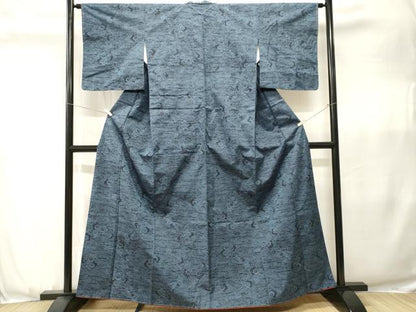 平和屋着物■上質な紬　流水菊文　正絹　逸品　CABJ3592ev