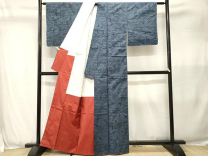 平和屋着物■上質な紬　流水菊文　正絹　逸品　CABJ3592ev