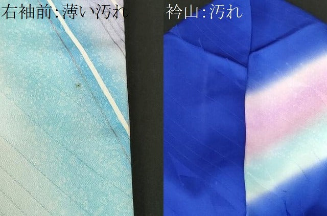 平和屋着物■写真家・秋山庄太郎　振袖　飛鳥文　暈し染め　金銀彩　正絹　逸品　CABJ3593ev