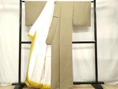 平和屋着物■上質な小紋　縞　正絹　逸品　CABJ3598ev
