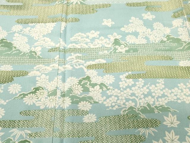 平和屋着物■訪問着　エ霞草花文　正絹　逸品　CABJ3600ev