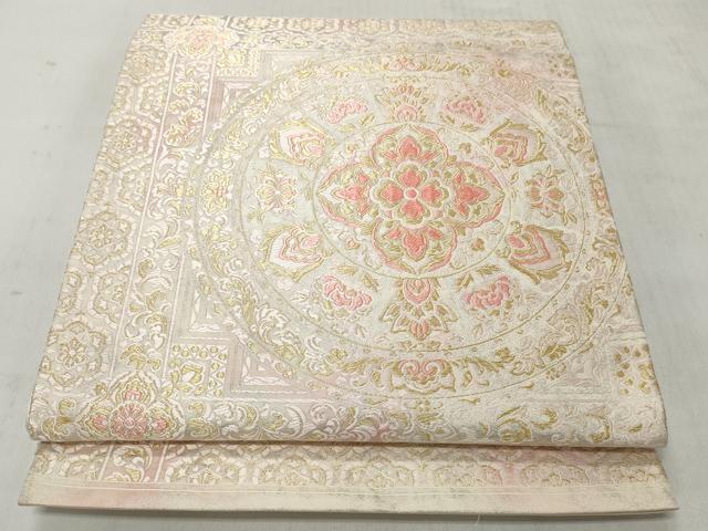 平和屋着物◎六通柄袋帯　唐織　正倉院花丸文　金糸　正絹　逸品　CABJ3621qe