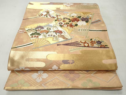 平和屋着物◎六通柄袋帯　唐織　エ霞鳳凰文　金銀糸　正絹　逸品　CABJ3622qe