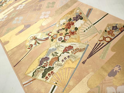 平和屋着物◎六通柄袋帯　唐織　エ霞鳳凰文　金銀糸　正絹　逸品　CABJ3622qe