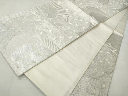 平和屋着物◎六通柄袋帯　唐織　吉祥孔雀文　金糸　正絹　逸品　CABJ3625qe