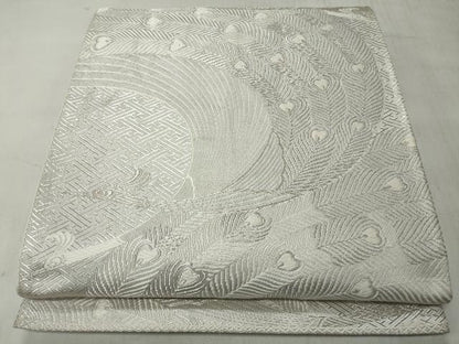 平和屋着物◎六通柄袋帯　唐織　吉祥孔雀文　金糸　正絹　逸品　CABJ3625qe
