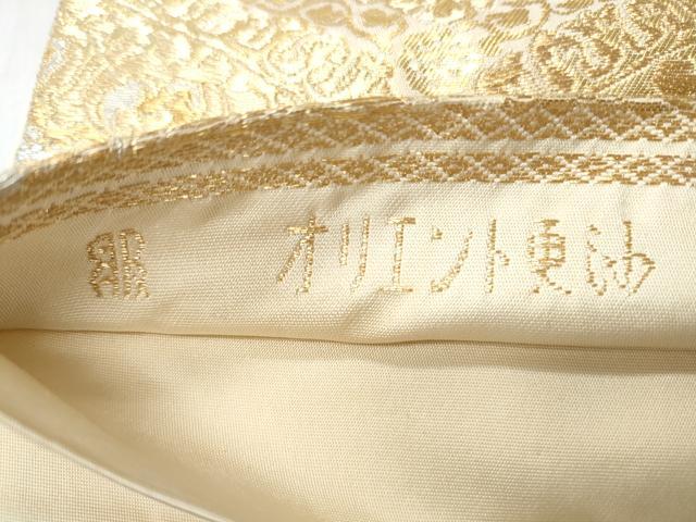 平和屋着物◎西陣　服部織物謹製　六通柄袋帯　オリエント更紗　亀甲正倉院花文　金銀糸　正絹　逸品　CABJ3626qe