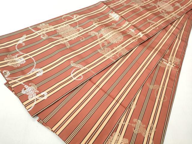 平和屋着物◎六通柄袋帯　更紗花唐草文　金糸　正絹　逸品　CABJ3627qe