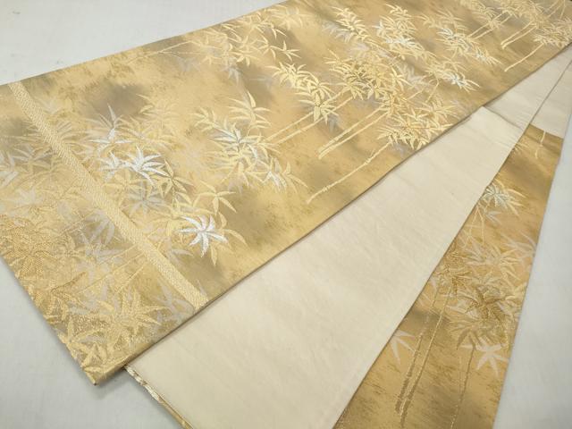 平和屋着物◎西陣　六通柄　京袋帯　笹竹文　金銀糸　正絹　逸品　CABJ3629qe