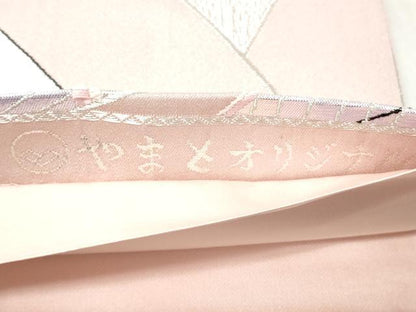 平和屋着物◎六通柄袋帯　唐織　椿　銀錦　銀糸　やまとオリジナル　正絹　逸品　CABJ3653qe