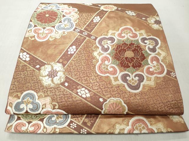平和屋着物◎六通柄袋帯　唐織　織文錦　蜀江花文　金糸　正絹　逸品　CABJ3664qe