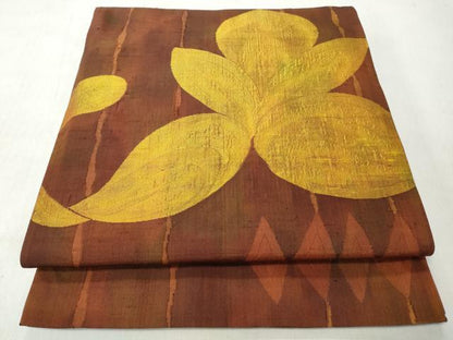 平和屋着物◎六通柄袋帯　舞花文　正絹　逸品　CABJ3668qe