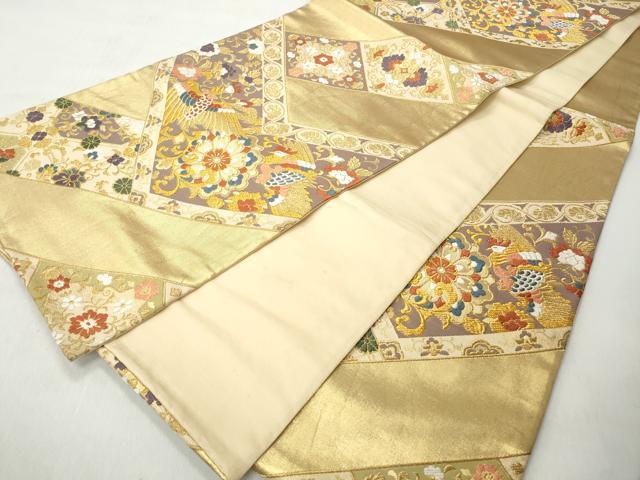 平和屋着物◎六通柄袋帯　唐織　鳳凰花唐草文　金糸　正絹　逸品　CABJ3670qe