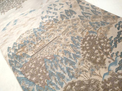 平和屋着物◎六通柄袋帯　作家物　工芸帯　雅　遠山風景文　正絹　逸品　CABJ3682qe