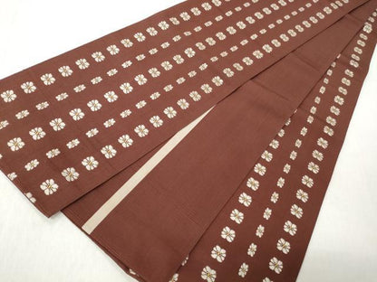 平和屋着物◎半幅帯　花散らし文　正絹　逸品　CABJ3684qe