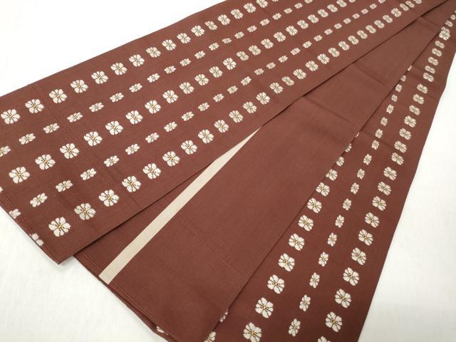 平和屋着物◎半幅帯　花散らし文　正絹　逸品　CABJ3684qe