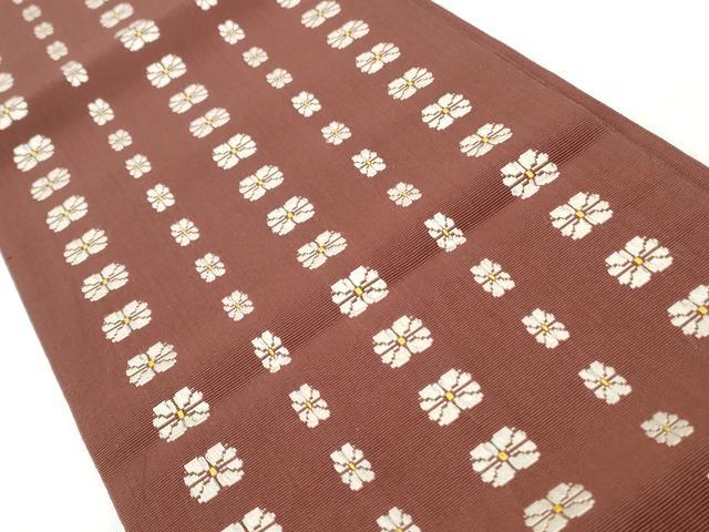 平和屋着物◎半幅帯　花散らし文　正絹　逸品　CABJ3684qe