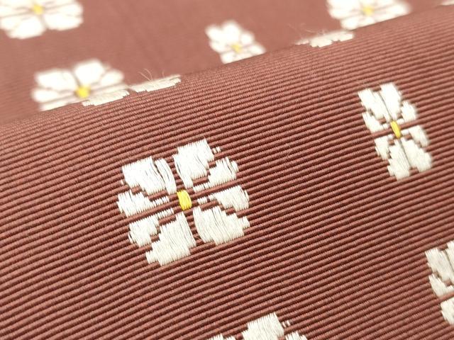 平和屋着物◎半幅帯　花散らし文　正絹　逸品　CABJ3684qe