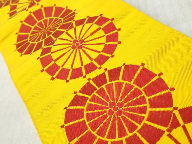 平和屋着物◎本場筑前博多織　半幅帯　番傘　正絹　逸品　CABJ3686qe