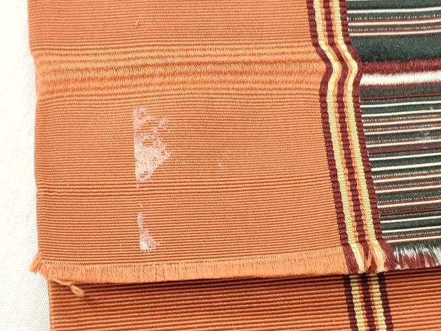 平和屋着物◎本場筑前博多織　半幅帯　縞　正絹　逸品　CABJ3688qe