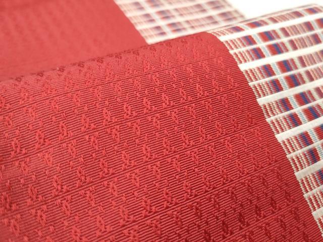 平和屋着物◎本場筑前博多織　半幅帯　幾何学文　正絹　逸品　CABJ3696qe