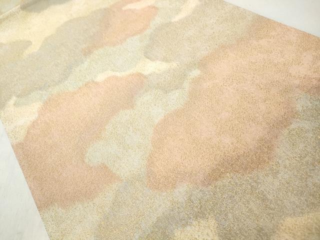 平和屋着物◎全通柄袋帯　雲重ね文　金糸　正絹　逸品　CABJ3705qe
