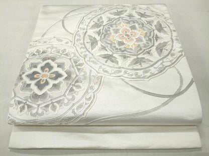 平和屋着物◎太鼓柄　京袋帯　駒刺繍　正倉院花蝶文　正絹　逸品　CABJ3712qe