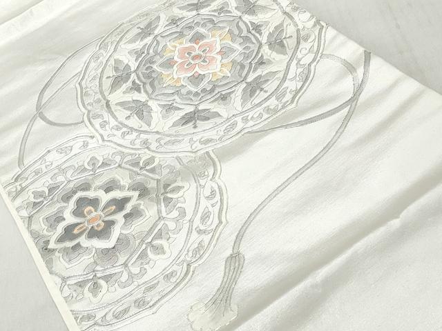 平和屋着物◎太鼓柄　京袋帯　駒刺繍　正倉院花蝶文　正絹　逸品　CABJ3712qe