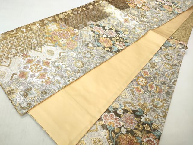 平和屋着物◎六通柄袋帯　麗光小袖　プラチナ箔　正絹　逸品　未使用　CABJ3716qe