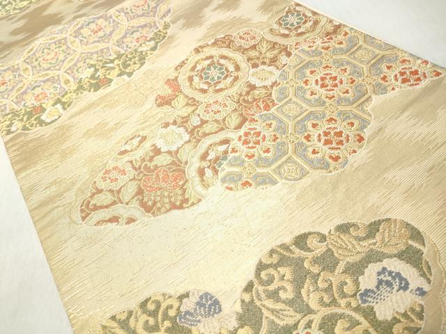 平和屋着物◎六通柄袋帯　唐織　飾彩文様錦　金糸　正絹　逸品　CABJ3721qe