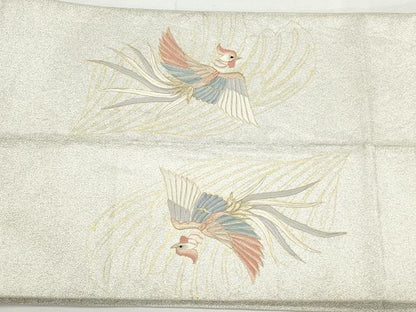平和屋着物◎爪掻き本綴れ　太鼓柄袋帯　刺繍　鳳凰　金銀糸　正絹　逸品　CABJ3730qe