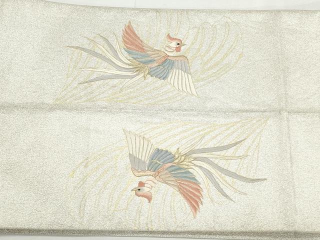 平和屋着物◎爪掻き本綴れ　太鼓柄袋帯　刺繍　鳳凰　金銀糸　正絹　逸品　CABJ3730qe