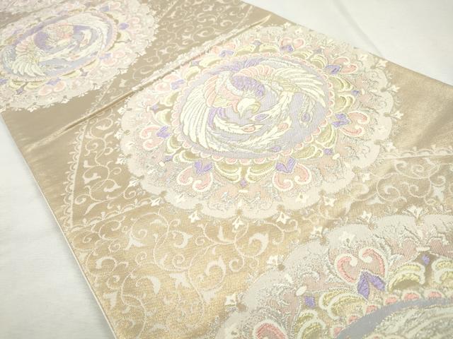 平和屋着物◎六通柄袋帯　唐織　鳳凰唐草文　金銀糸　正絹　逸品　CABJ3736qe