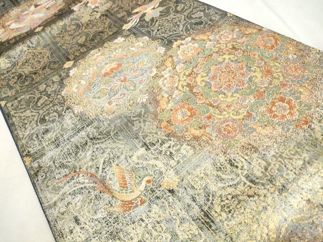 平和屋着物◎六通柄袋帯　更紗正倉院華紋　金銀糸　正絹　逸品　CABJ3739qe